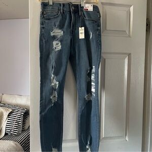 Express mid-rise distressed ankle jeans size 4